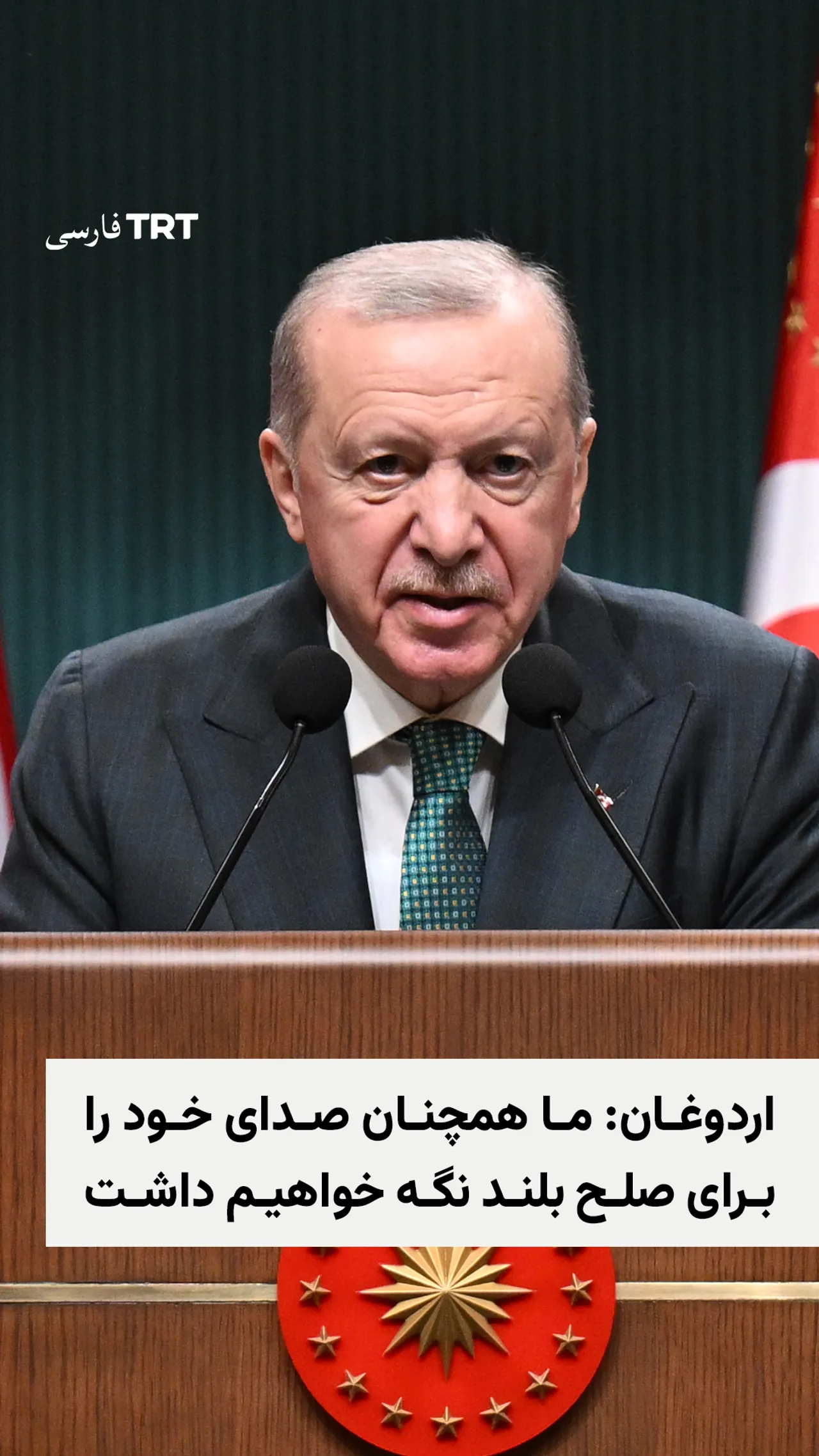 اردوغان: ما همچنان صدای خود را برای صلح بلند نگه خواهیم داشت