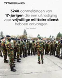 3248 aanmeldingen van 17-jarigen die uitnodiging voor vrijwillige militaire dienst hebben ontvangen