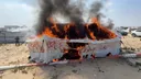 Uprooted in Gaza genocide, Palestinians burn their tents to protest Israel's repeated abuse of truce