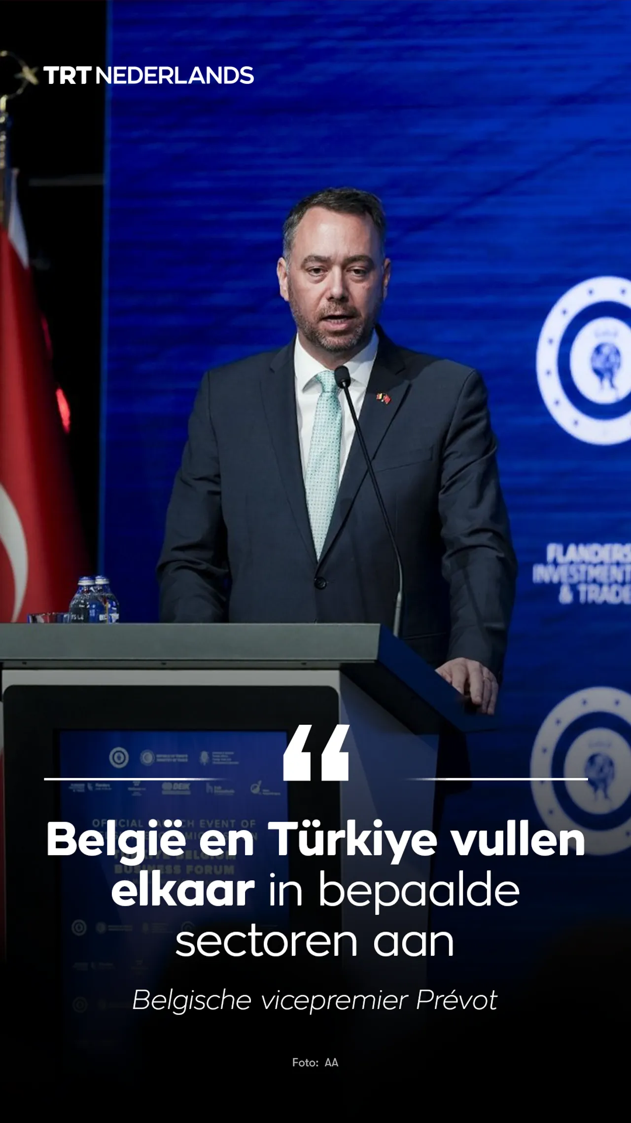 De Belgische vicepremier Prévot: “België en Türkiye vullen elkaar in bepaalde sectoren aan”
