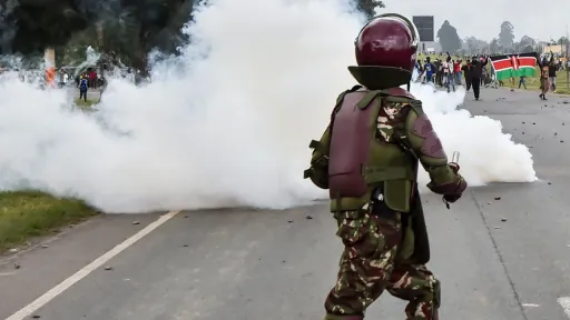 Kenya police use teargas to disperse anti-France protesters near summit co-hosted by Macron