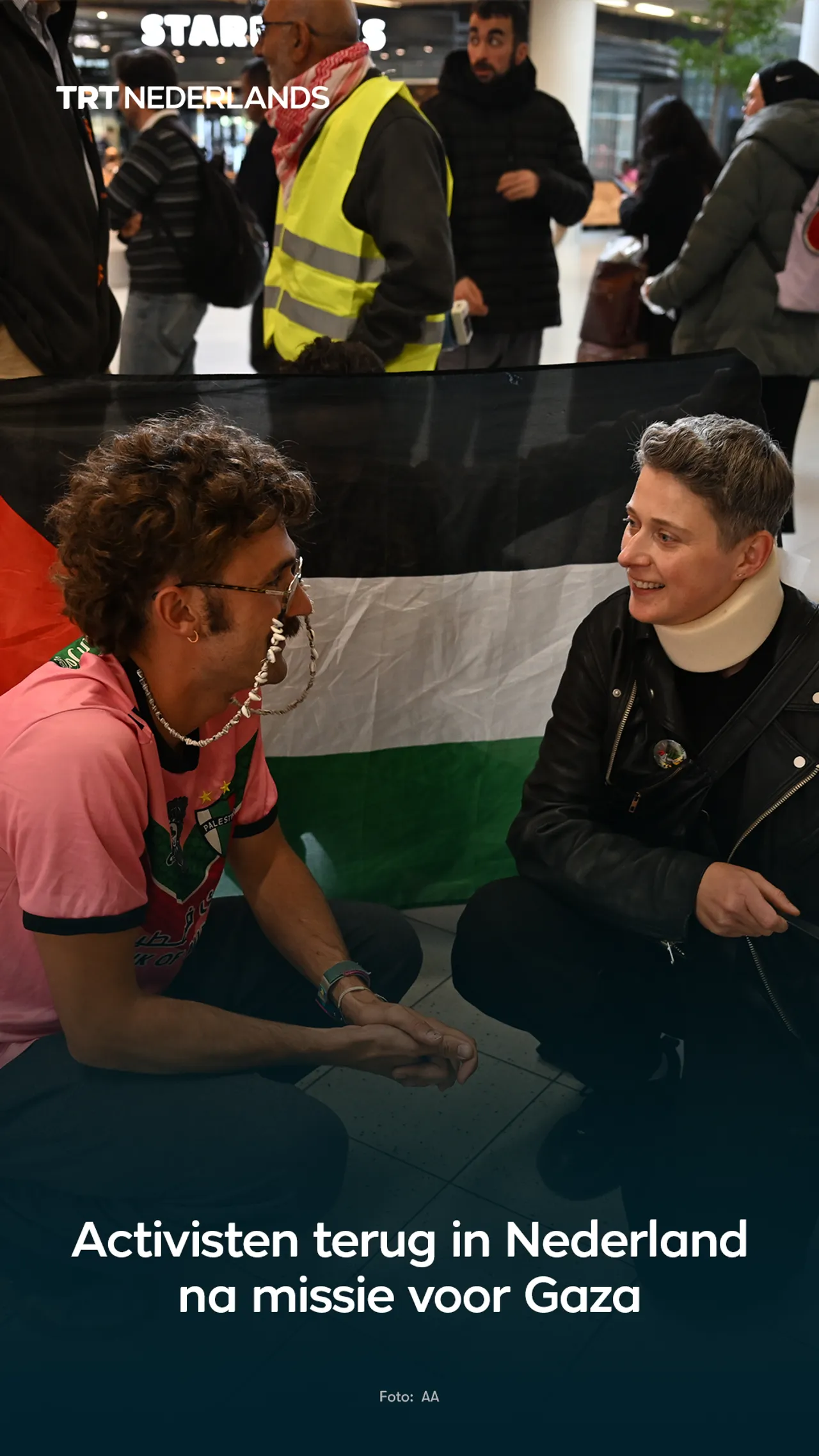 Aankomst Freedom Flotilla Activisten op Schiphol