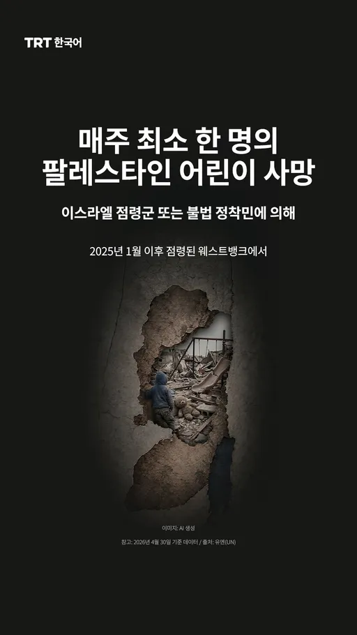 매주 최소 한 명의 팔레스타인 어린이 사망