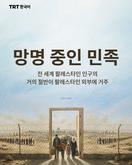 망명 중인 민족
전 세계 팔레스타인 인구의 거의 절반이 팔레스타인 외부에 거주