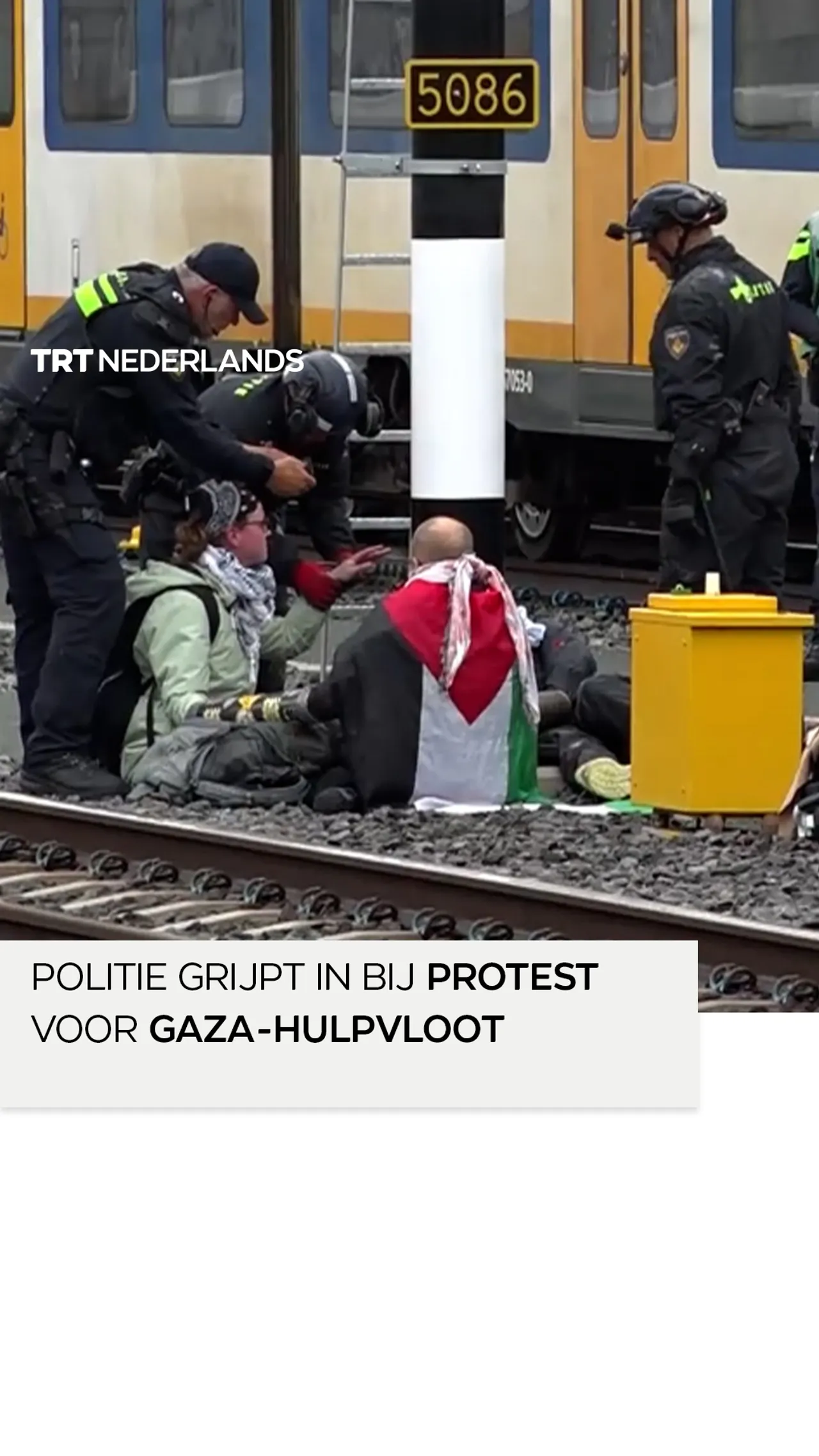 Massa-arrestaties in Den Haag na spoorblokkade en protest voor Gaza-hulpvloot