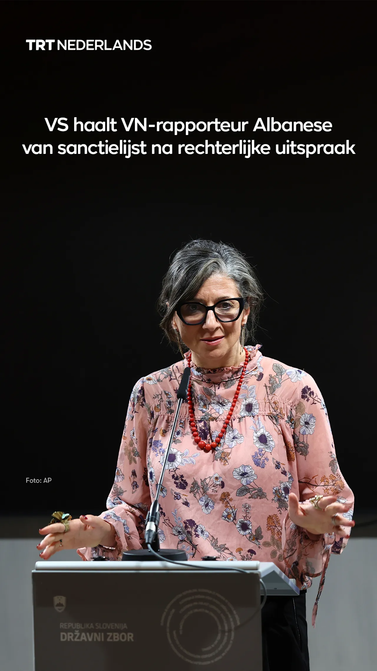 VS haalt VN-rapporteur Albanese van sanctielijst na rechterlijke uitspraak