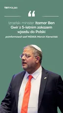 Itamar Ben Gwir z 5-letnim zakazem wjazdu do Polski