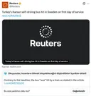 Reuters se suočava s kritikama zbog naslova o sudaru turskog autonomnog autobusa