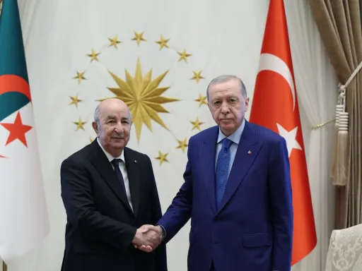 Erdogan conversa com o Presidente da Argélia, Abdelmadjid Tebboune