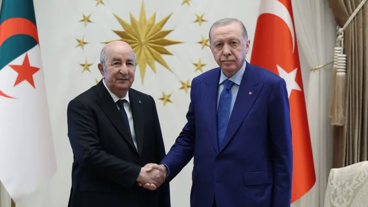 Erdogan conversa com o Presidente da Argélia, Abdelmadjid Tebboune