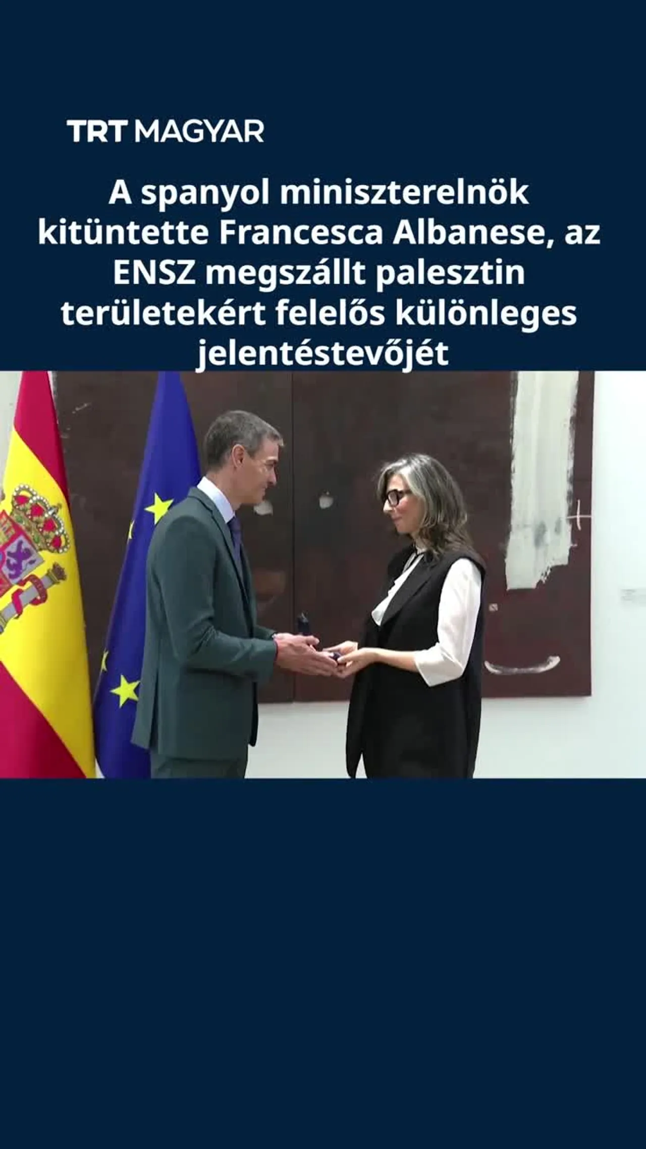A spanyol miniszterelnök kitüntette Francesca Albanesét