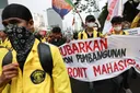 Mahasiswa UI bawa lima tuntutan dalam aksi di Bundaran HI