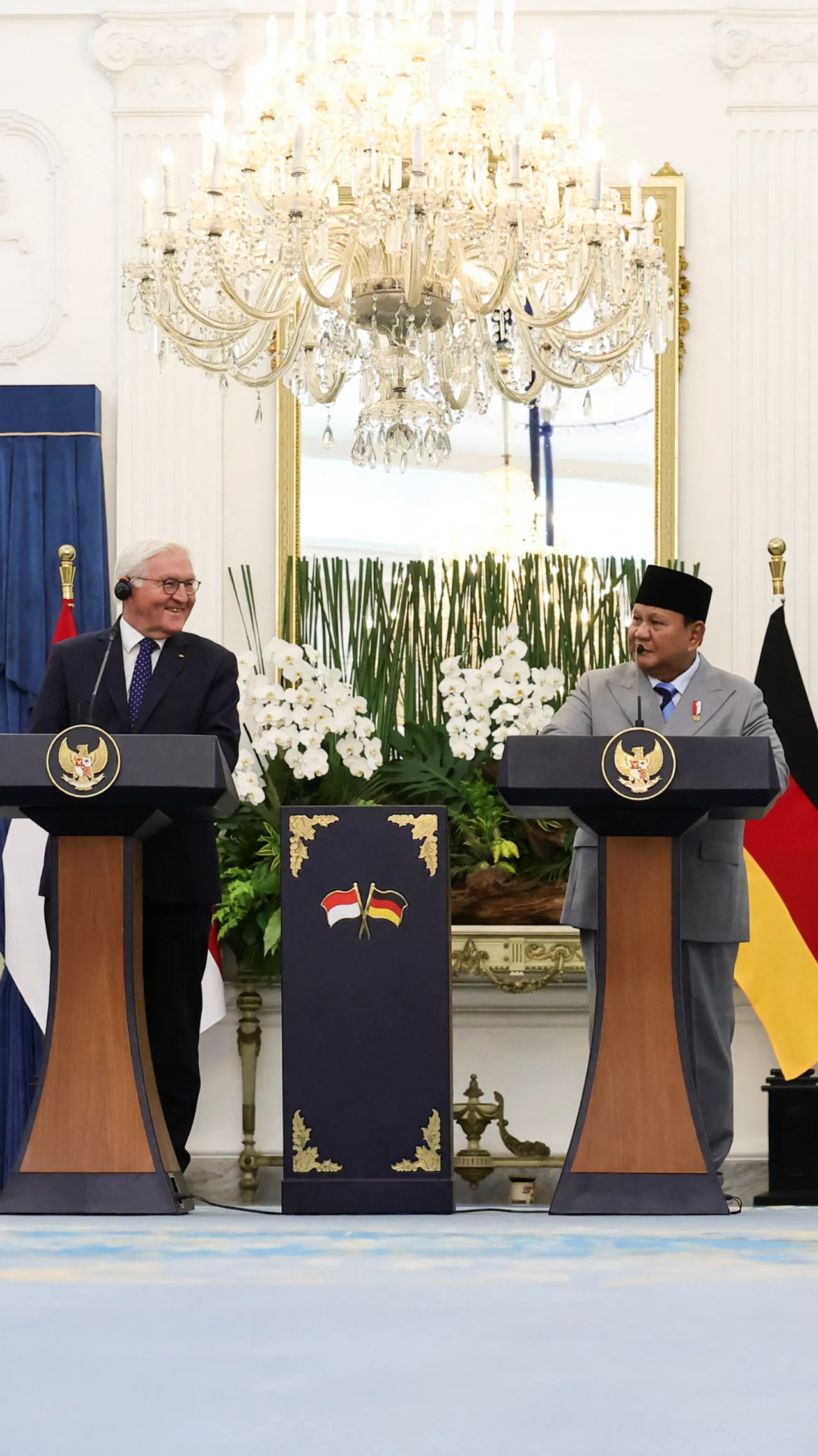 Prabowo sambut Presiden Jerman dalam kunjungan kenegaraan di Istana Merdeka