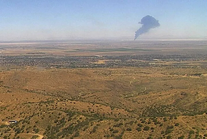 US Air Force B-52 Stratofortress bomber crashes shortly after takeoff in California