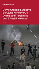 Aksi unjuk rasa di Gedung Grahadi Surabaya pada Jumat, 26 Juni 2026 berakhir ricuh