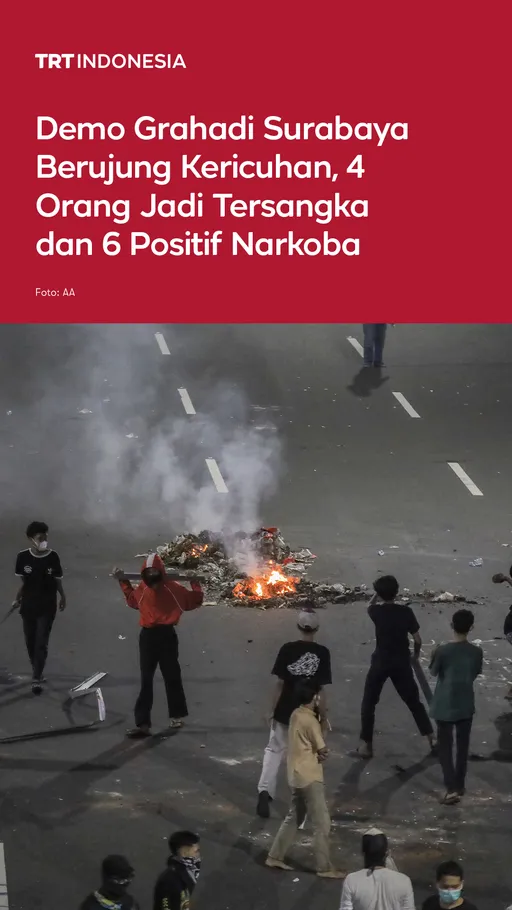 Aksi unjuk rasa di Gedung Grahadi Surabaya pada Jumat, 26 Juni 2026 berakhir ricuh