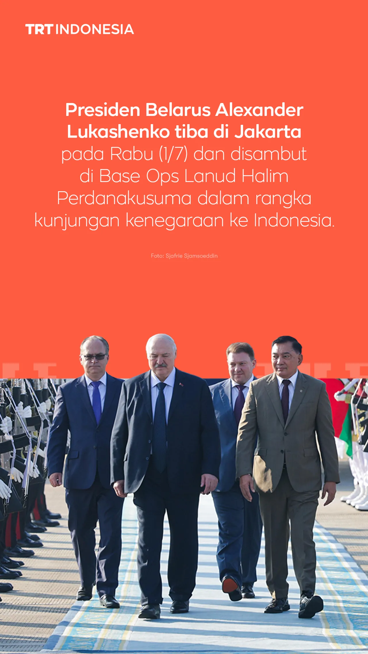 Presiden Belarus Alexander Lukashenko tiba di Jakarta