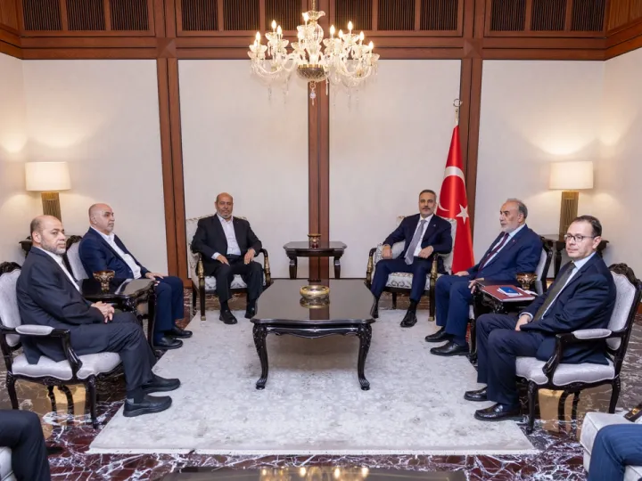 Ministro Fidan recebeu o Presidente do Gabinete Político do Hamas, Hayye, e a sua comitiva