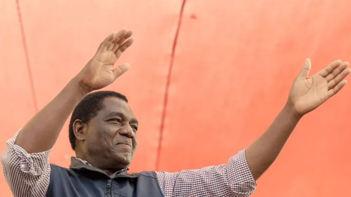 Hakainde Hichilema ahead in Zambia's presidential election