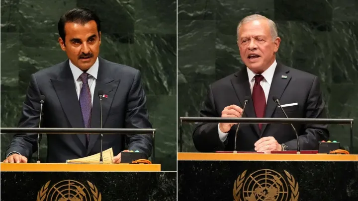 أمير قطر: ما جرى في غزة وصمة عار في جبين الإنسانية.. وملك الأردن: التهجير القسري بالضفة جريمة حرب