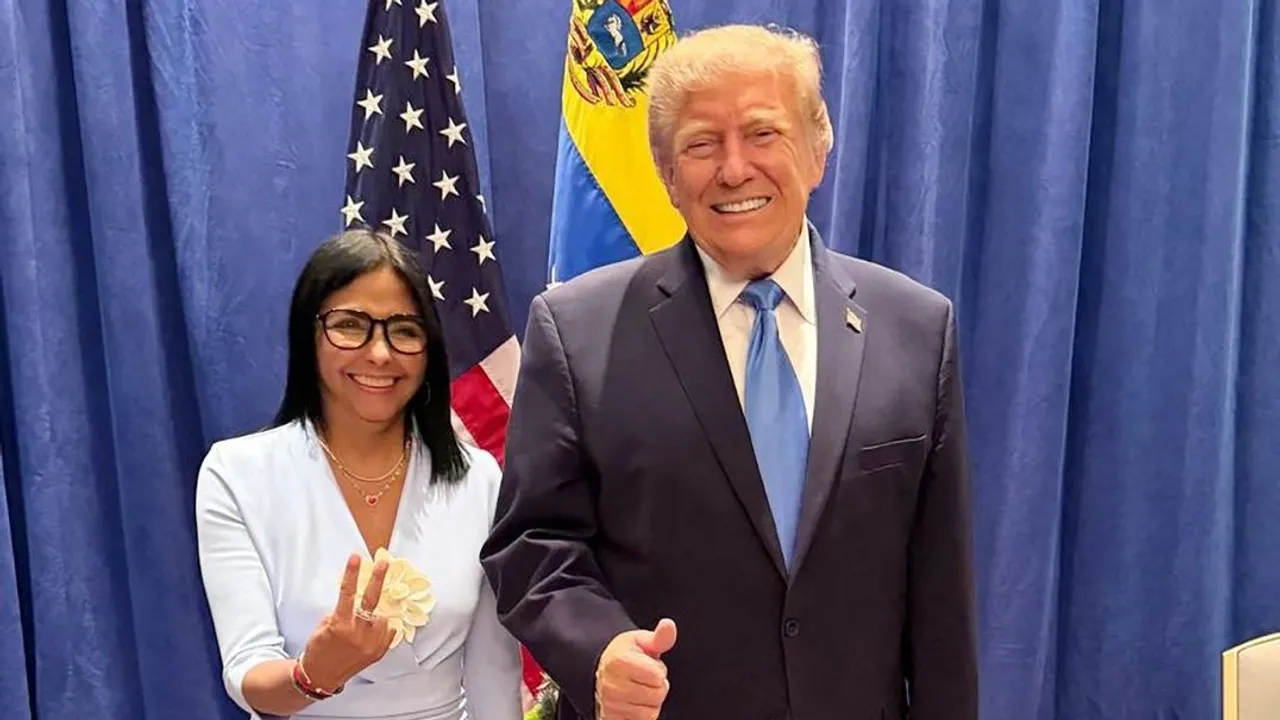 Presidente dos EUA, Trump, e a Presidente Interina da Venezuela, Delcy Rodríguez, reuniram-se