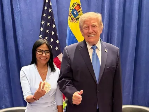 Presidente dos EUA, Trump, e a Presidente Interina da Venezuela, Delcy Rodríguez, reuniram-se