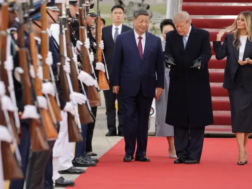 Trump recebeu o Presidente da China, Xi Jinping, no aeroporto