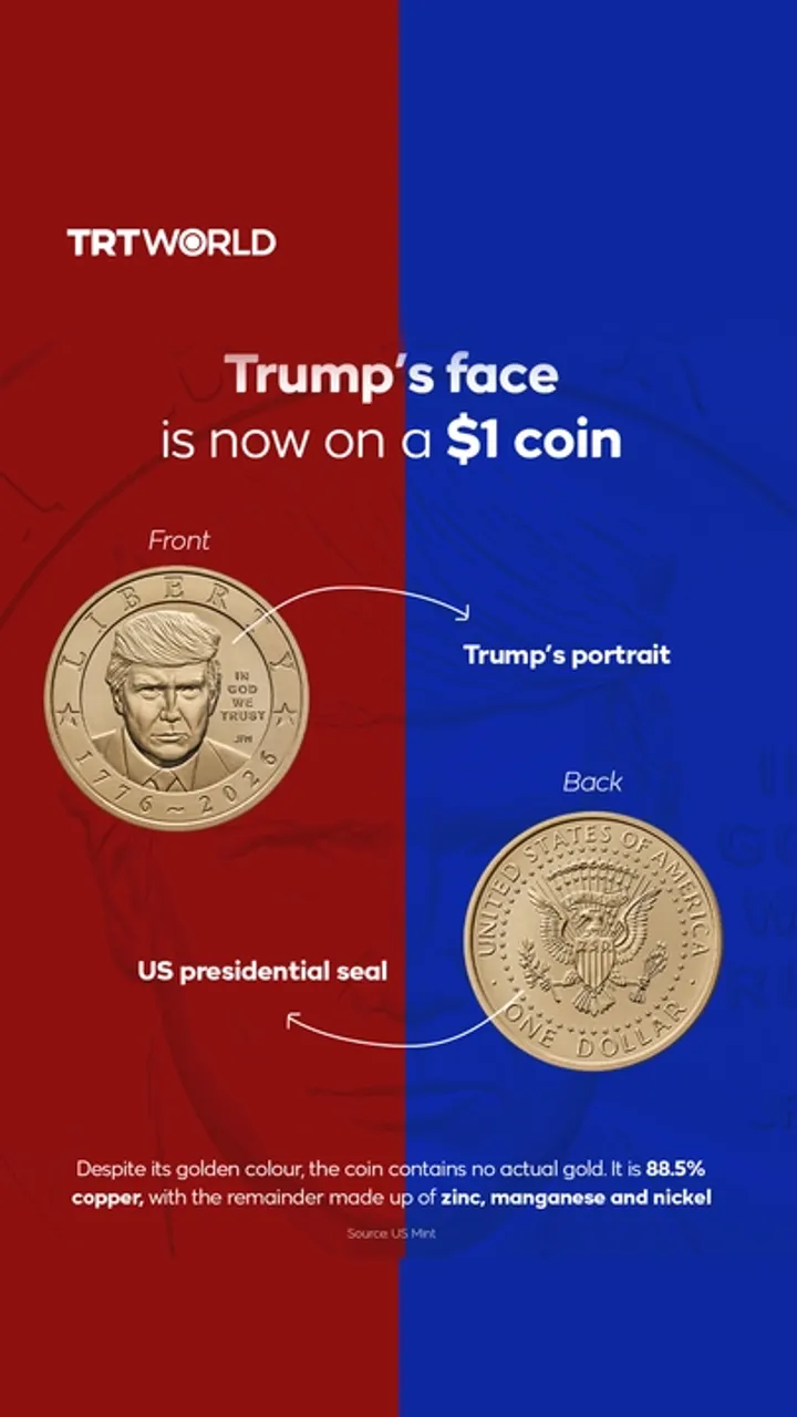 Trump's face is now on a $1 coin