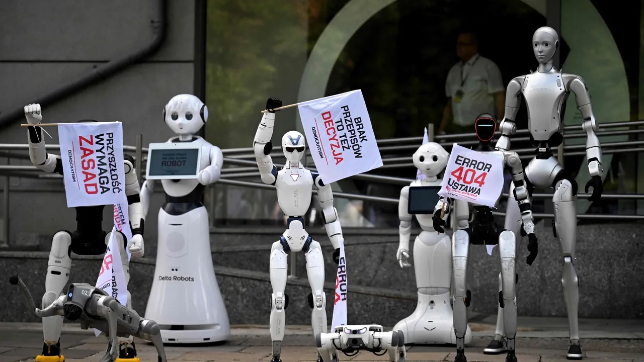 Robôs protestam contra a inteligência artificial na Polónia: "Protejam os empregos"