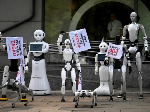 Robôs protestam contra a inteligência artificial na Polónia: "Protejam os empregos"
