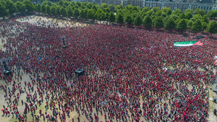 Huge crowd piles pressure on Dutch government to seek an end to Israel's war on Gaza