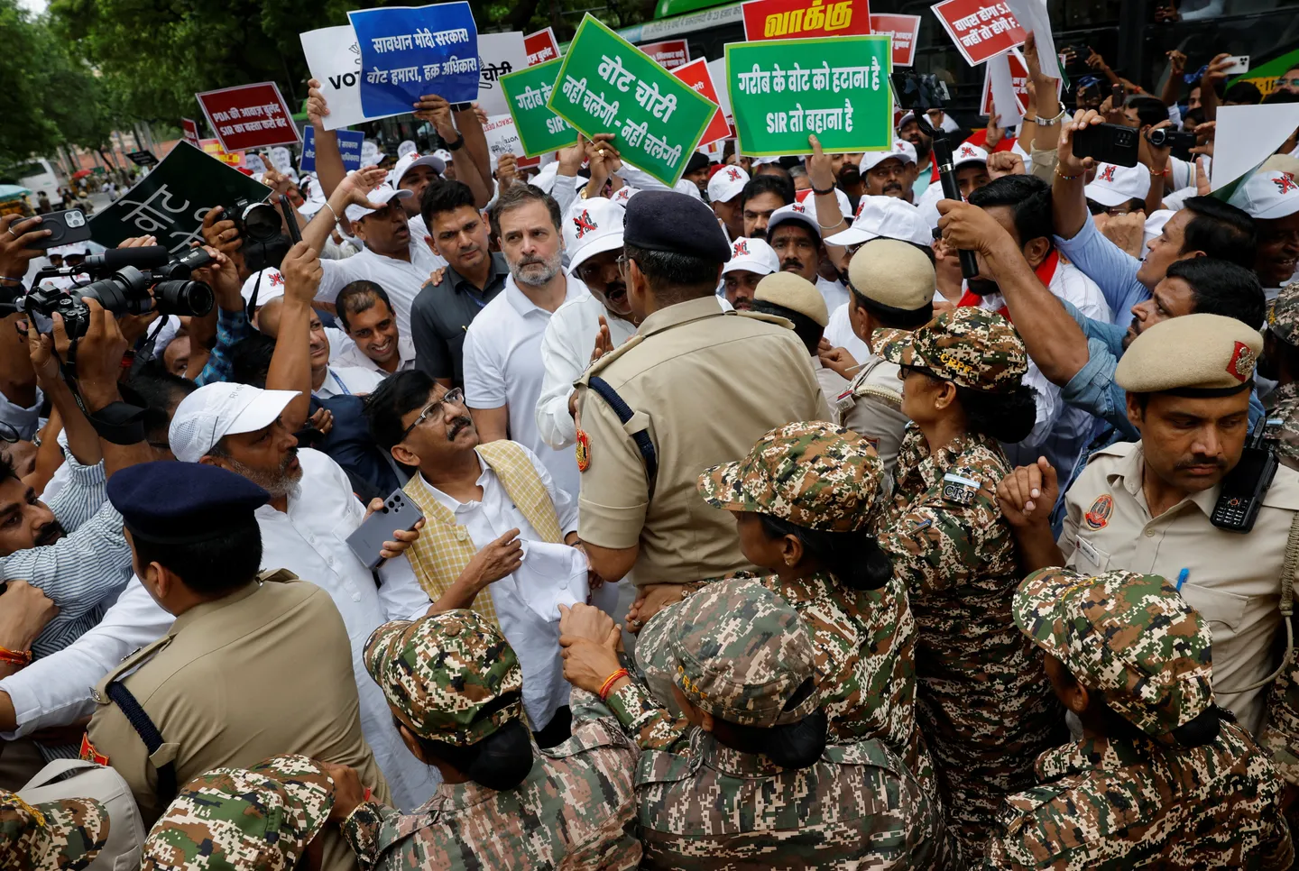 India police detain Rahul Gandhi, other opposition leaders during protest over electoral roll