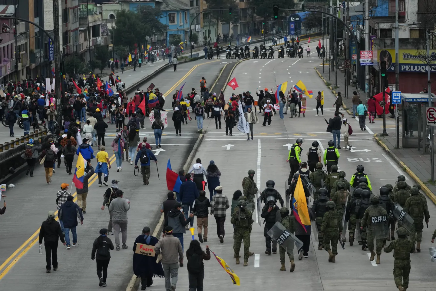 Clashes between military and protesters in Ecuador leave several soldiers injured