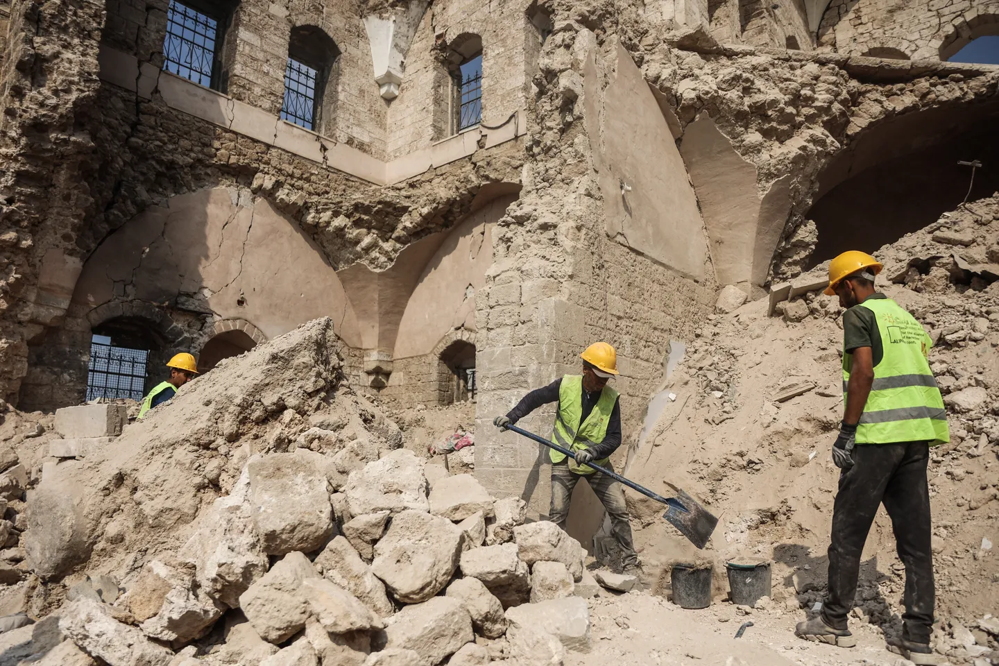 Palestinians begin restoring Gaza's centuries-old Pasha Palace shattered by Israeli bombardment