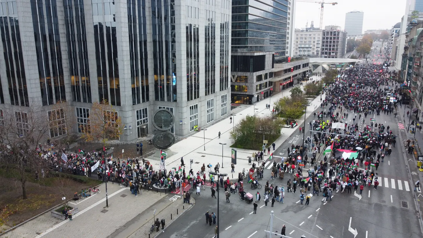 هزاران نفر در بلژیک در حمایت از غزه تظاهرات کردند