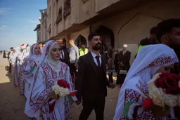 In pictures: Palestinians in Gaza hold mass wedding for dozens of couples amid fragile ceasefire
