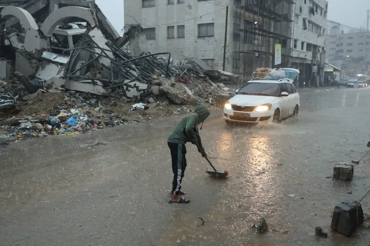 Two children rescued from under rubble after storm causes roof collapse in Gaza