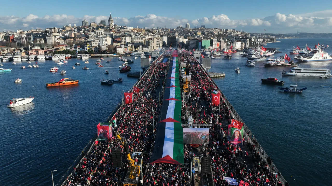 Más de 500.000 personas se suman a una marcha pro-Palestina en Estambul en Año Nuevo
