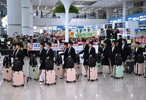 North Korean women footballers arrive in South Korea for first sports visit in eight years
