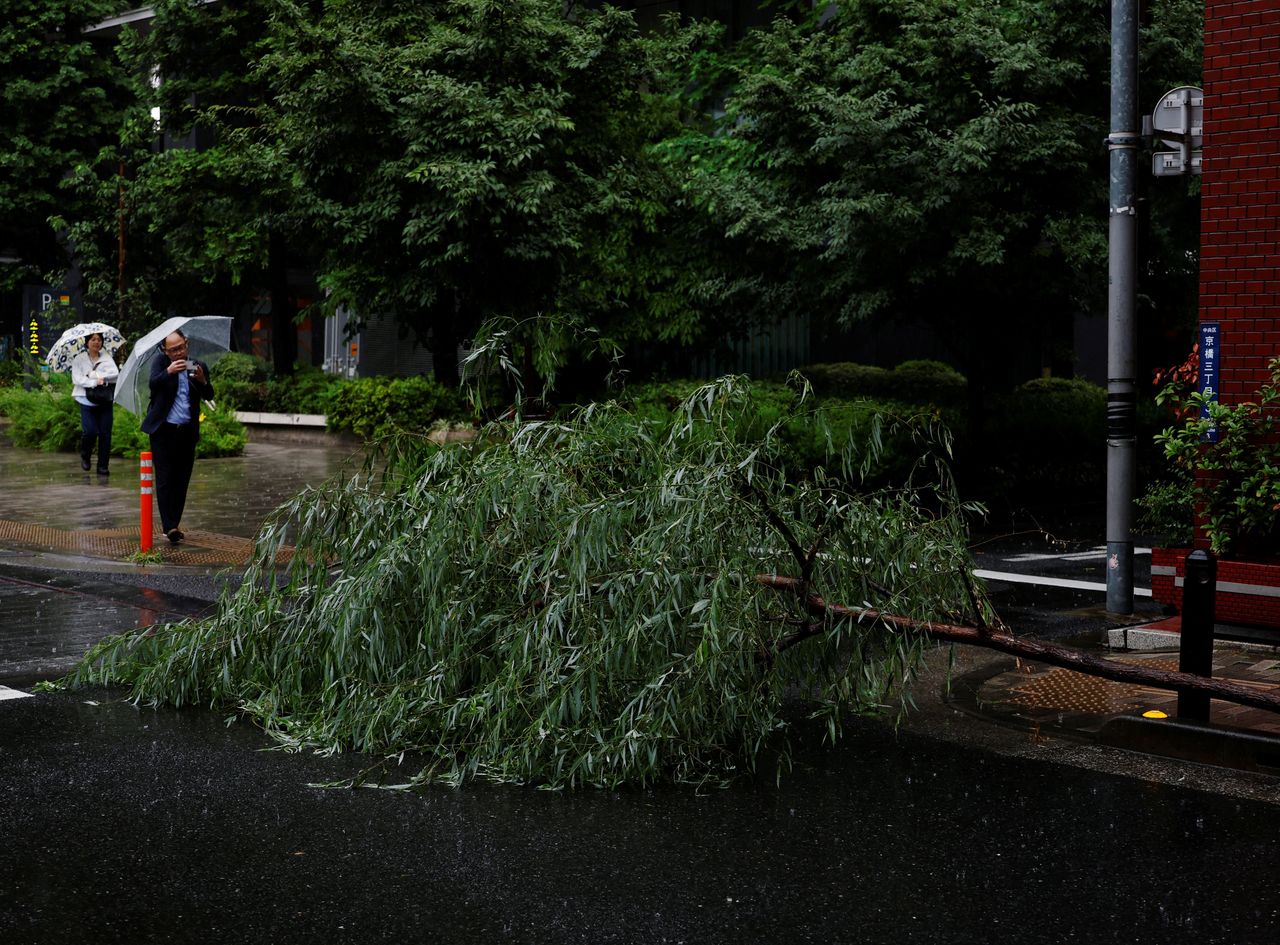 Tropical Storm Jangmi hits Japan, triggering flood warnings and travel disruptions