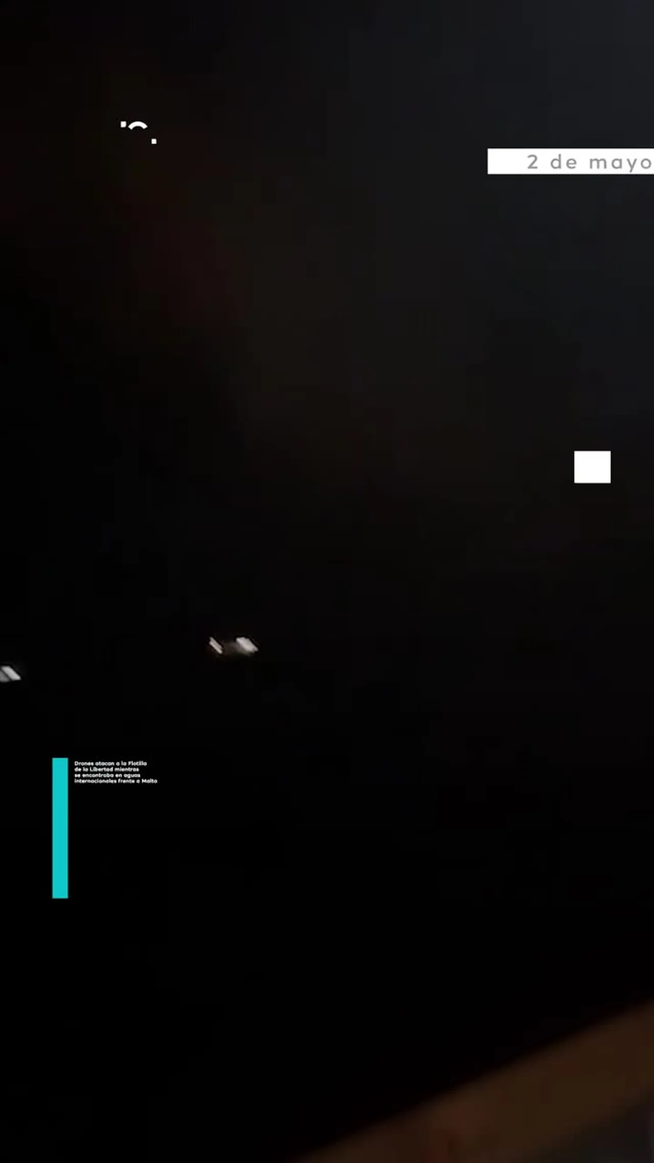 Barco de la flotilla de Gaza arde tras ataque con drones