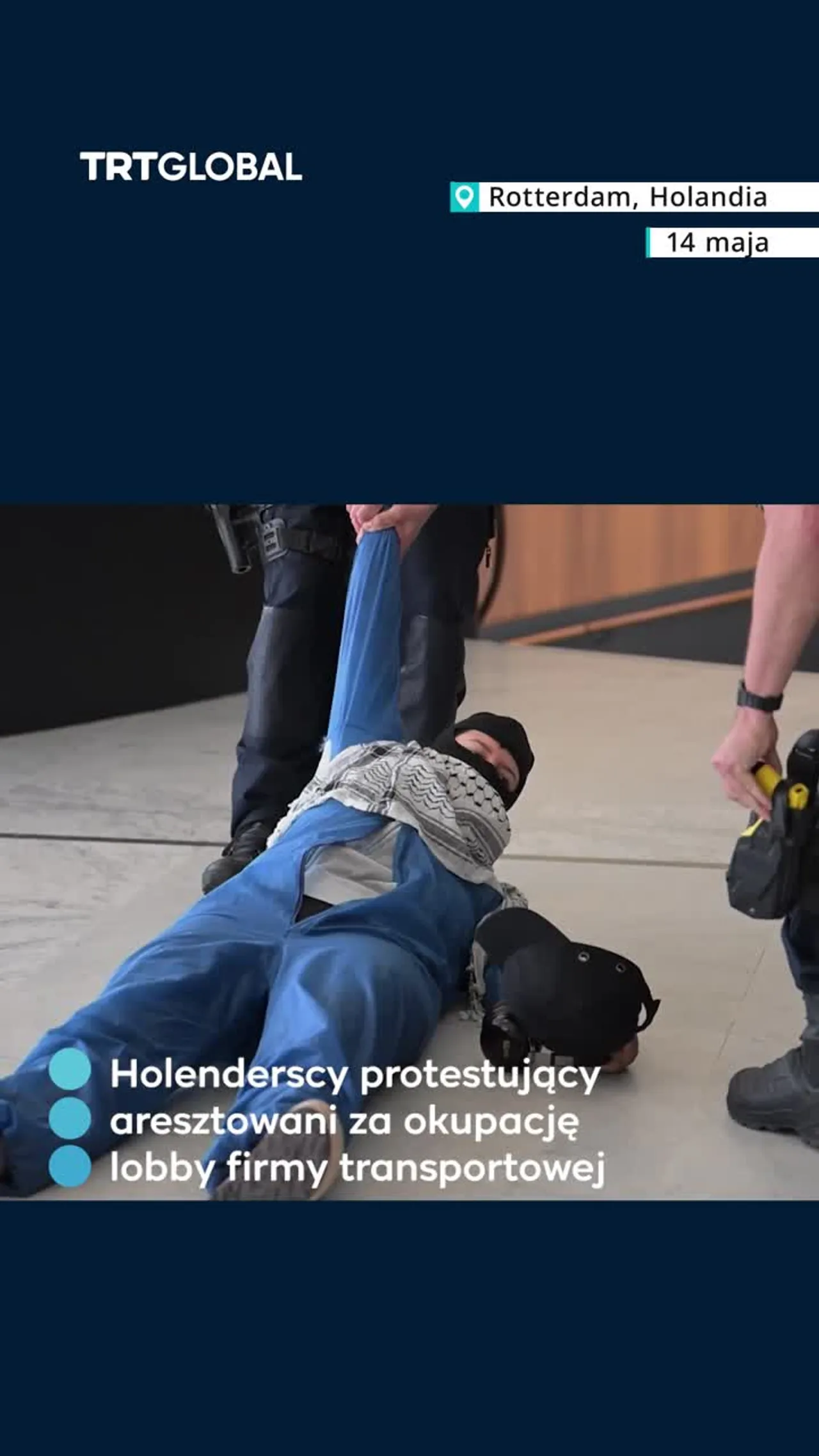 Holenderscy protestujący aresztowani w firmie transportowej oskarżonej o transport broni do Izraela