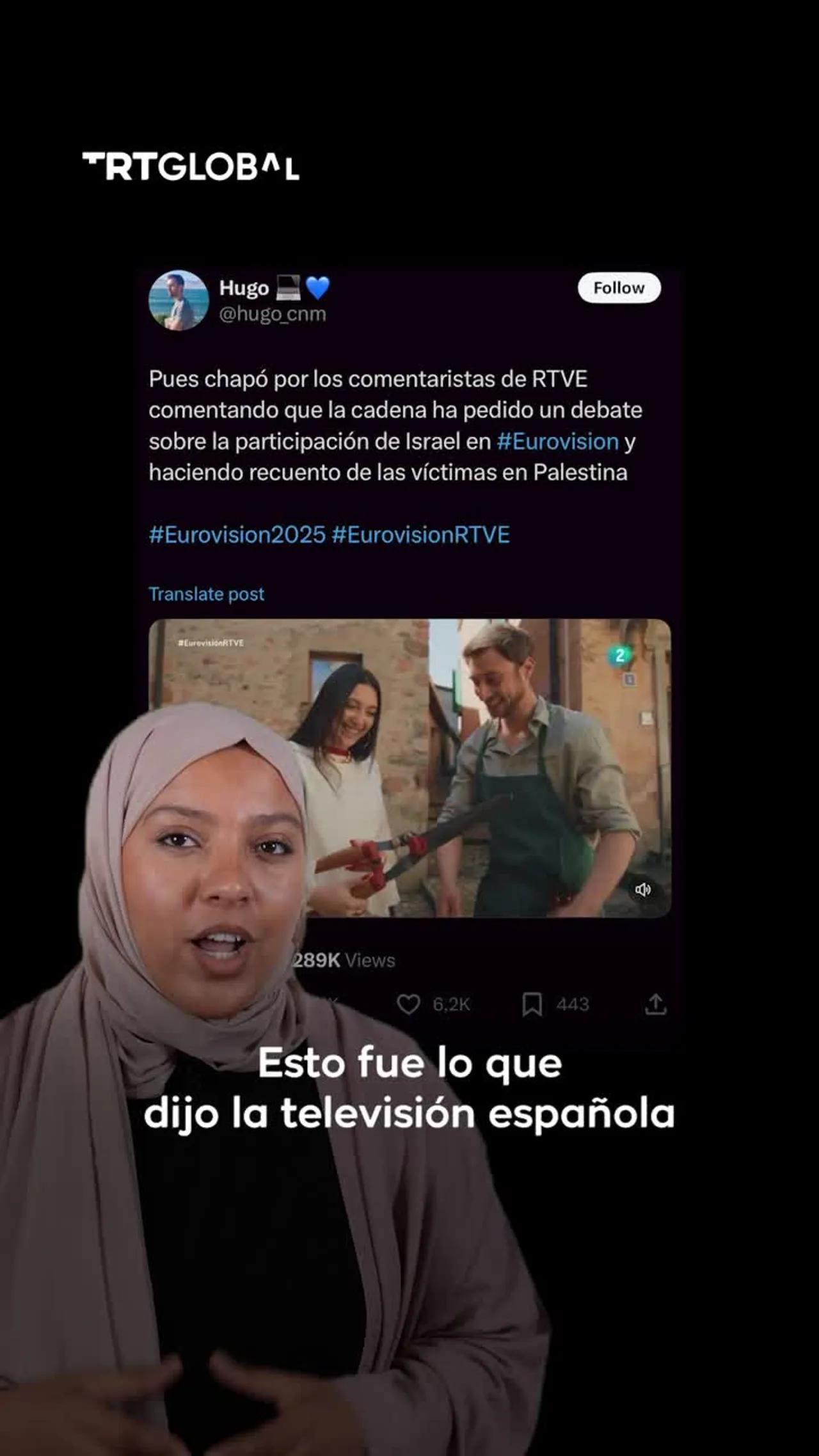 Mensaje de RTVE por la participación de Israel en eurovisión