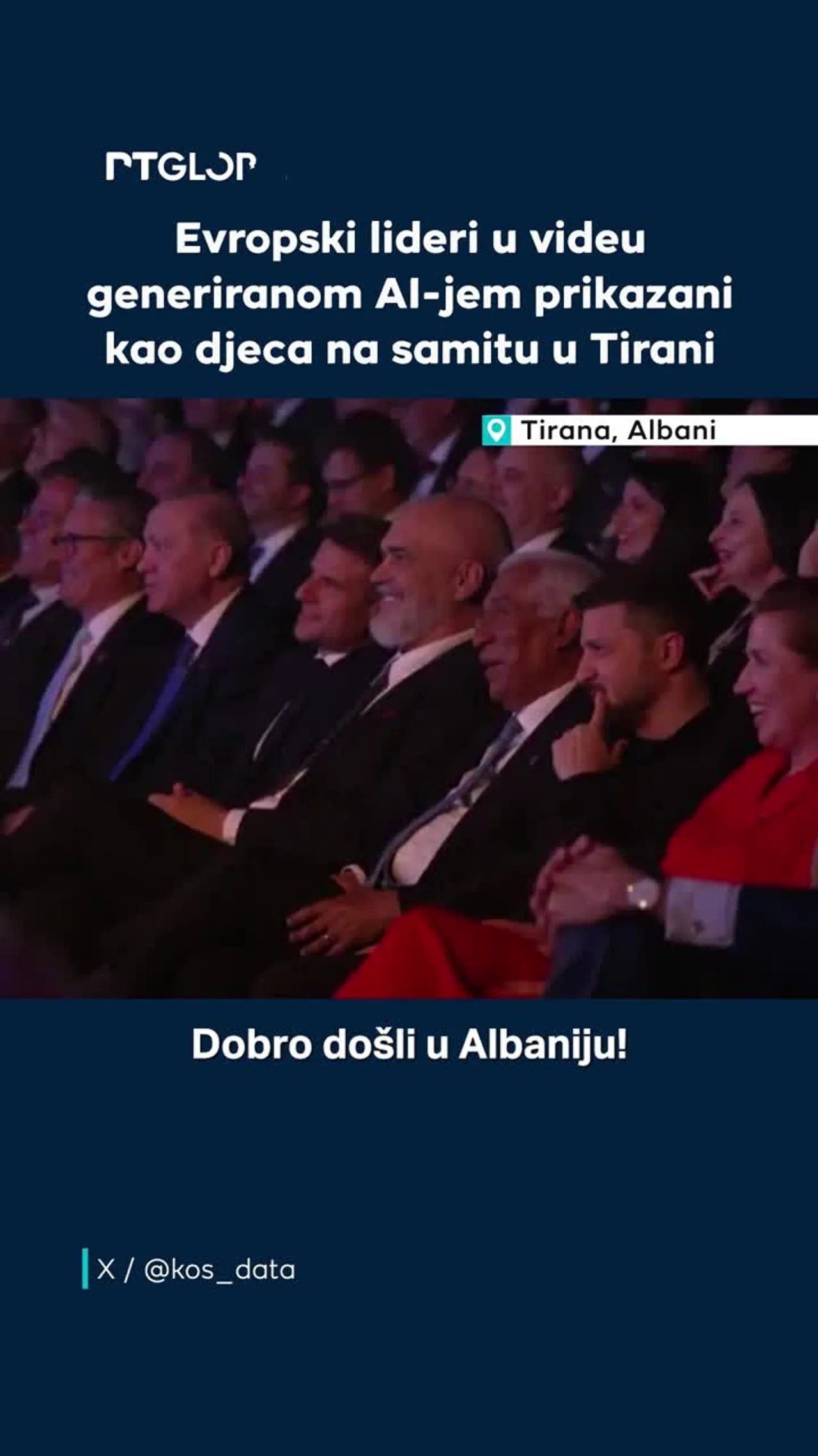 Evropski lideri prikazani kao djeca na samitu u Tirani