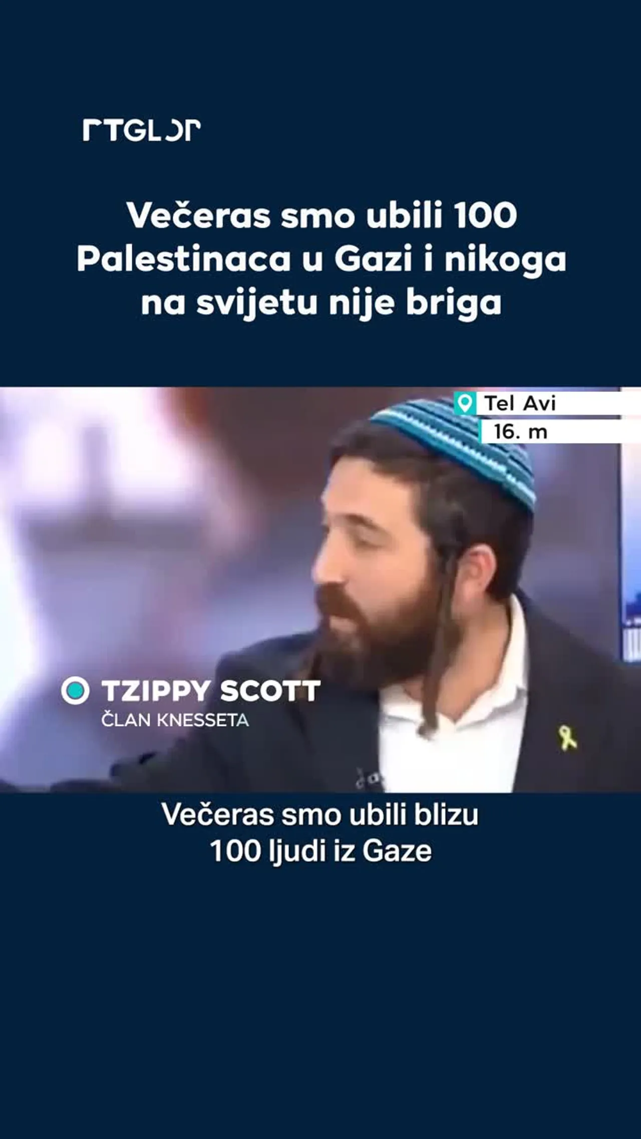 "Večeras smo ubili 100 Palestinaca - i nikoga nije briga"