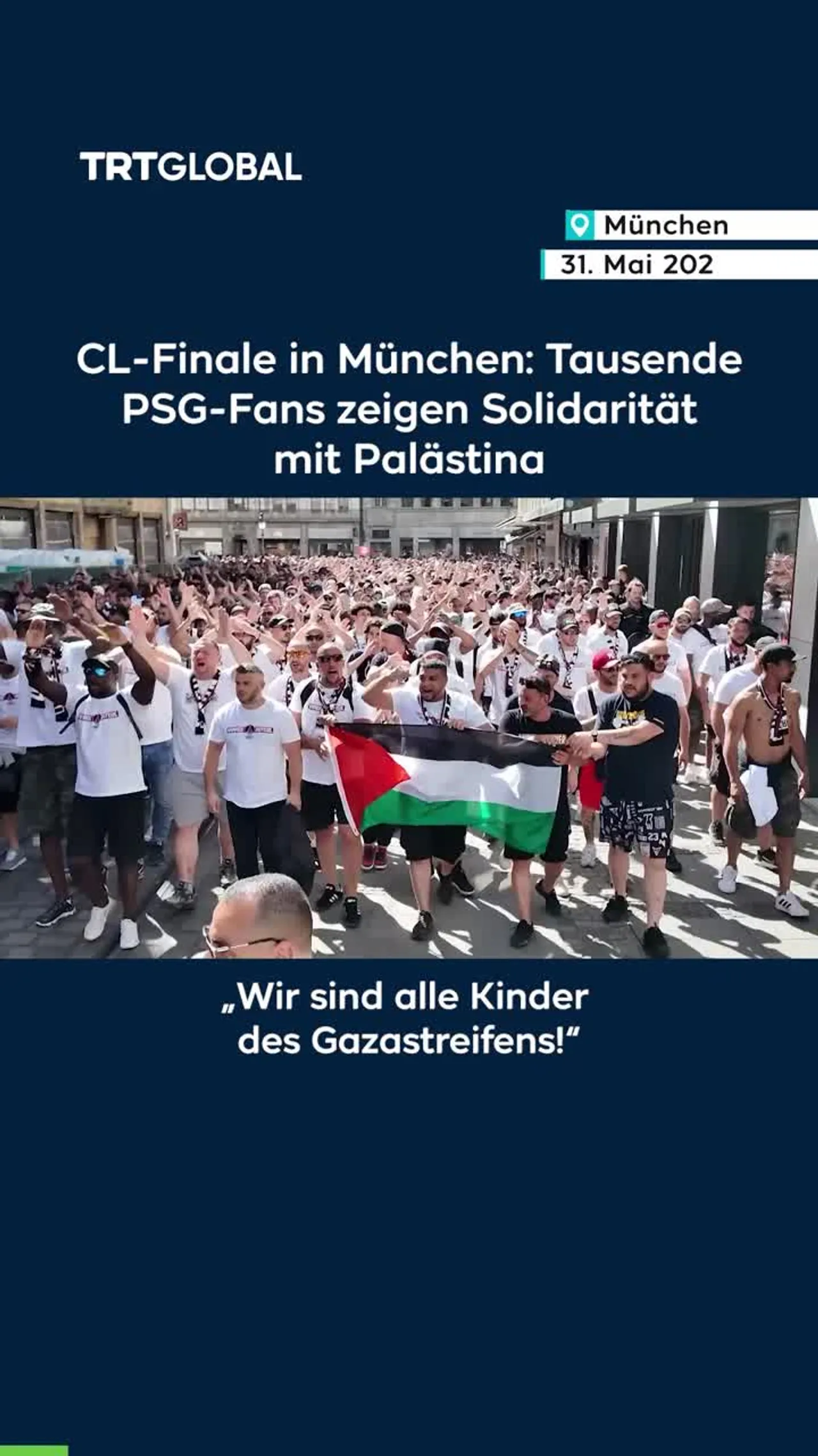 München:
PSG-Fans zeigen
Solidarität mit Gaza