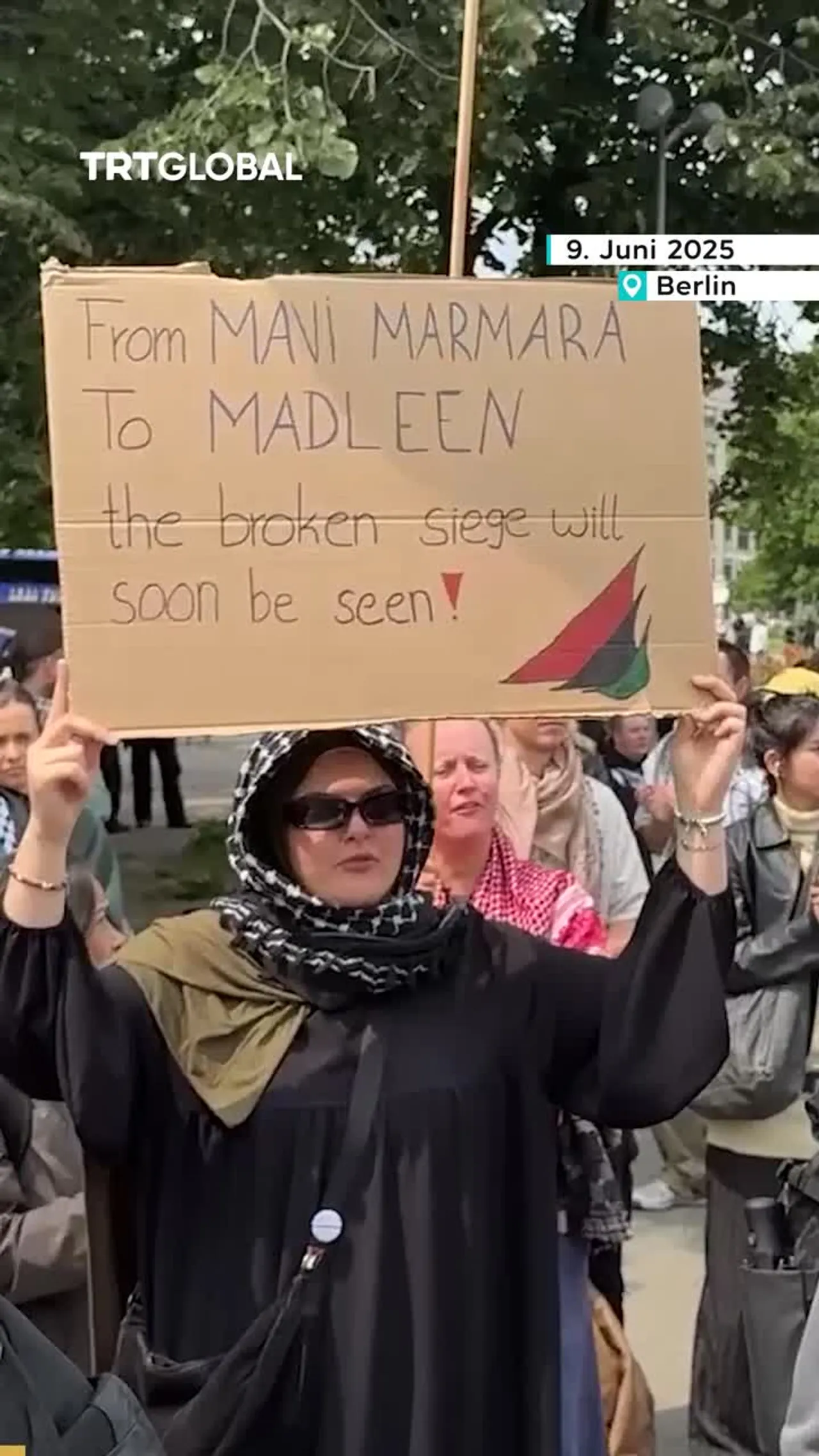 Berlin: Protest gegen
Israels Madleen-Überfall
