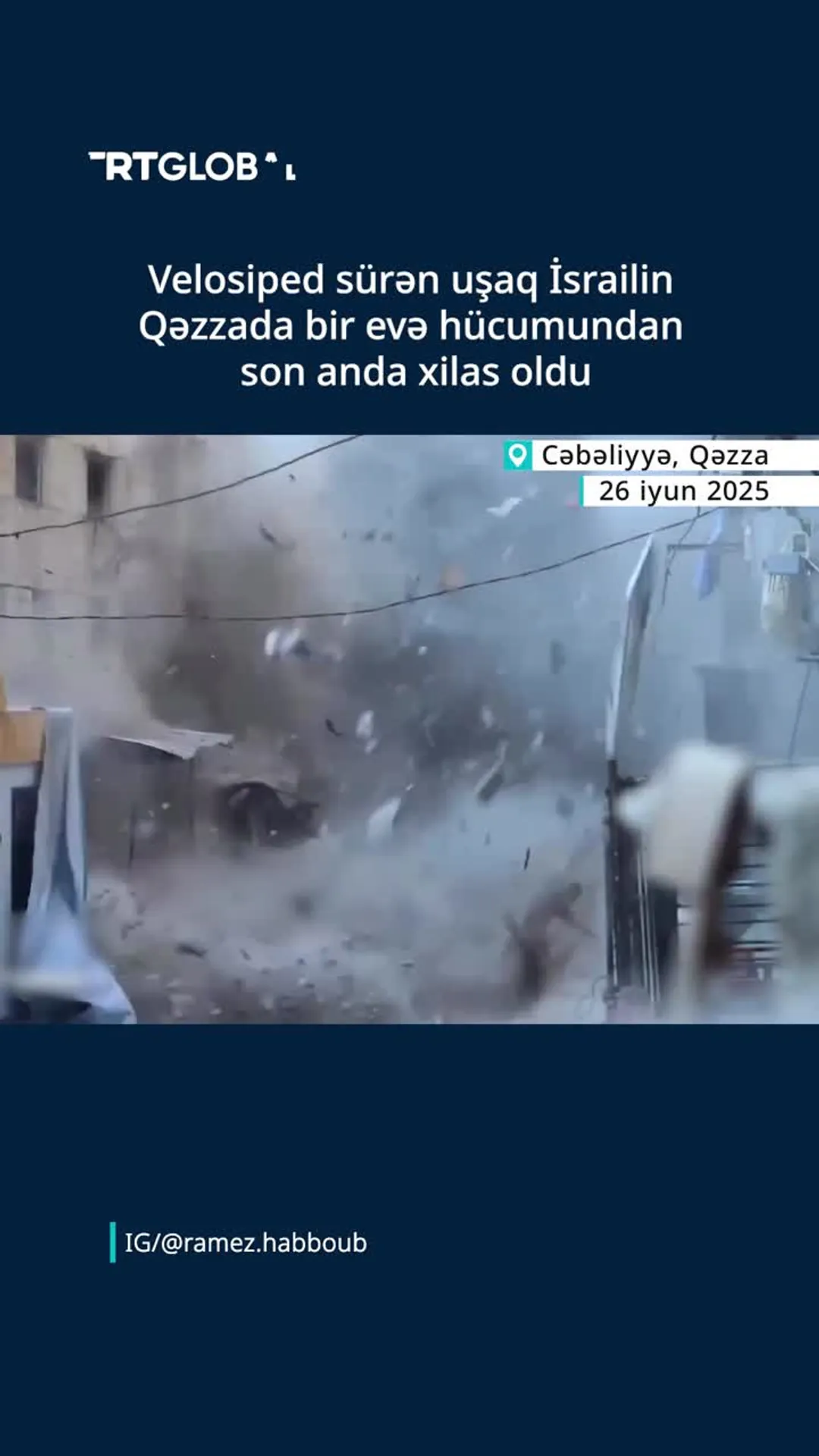 Velosiped sürən uşaq son anda xilas oldu