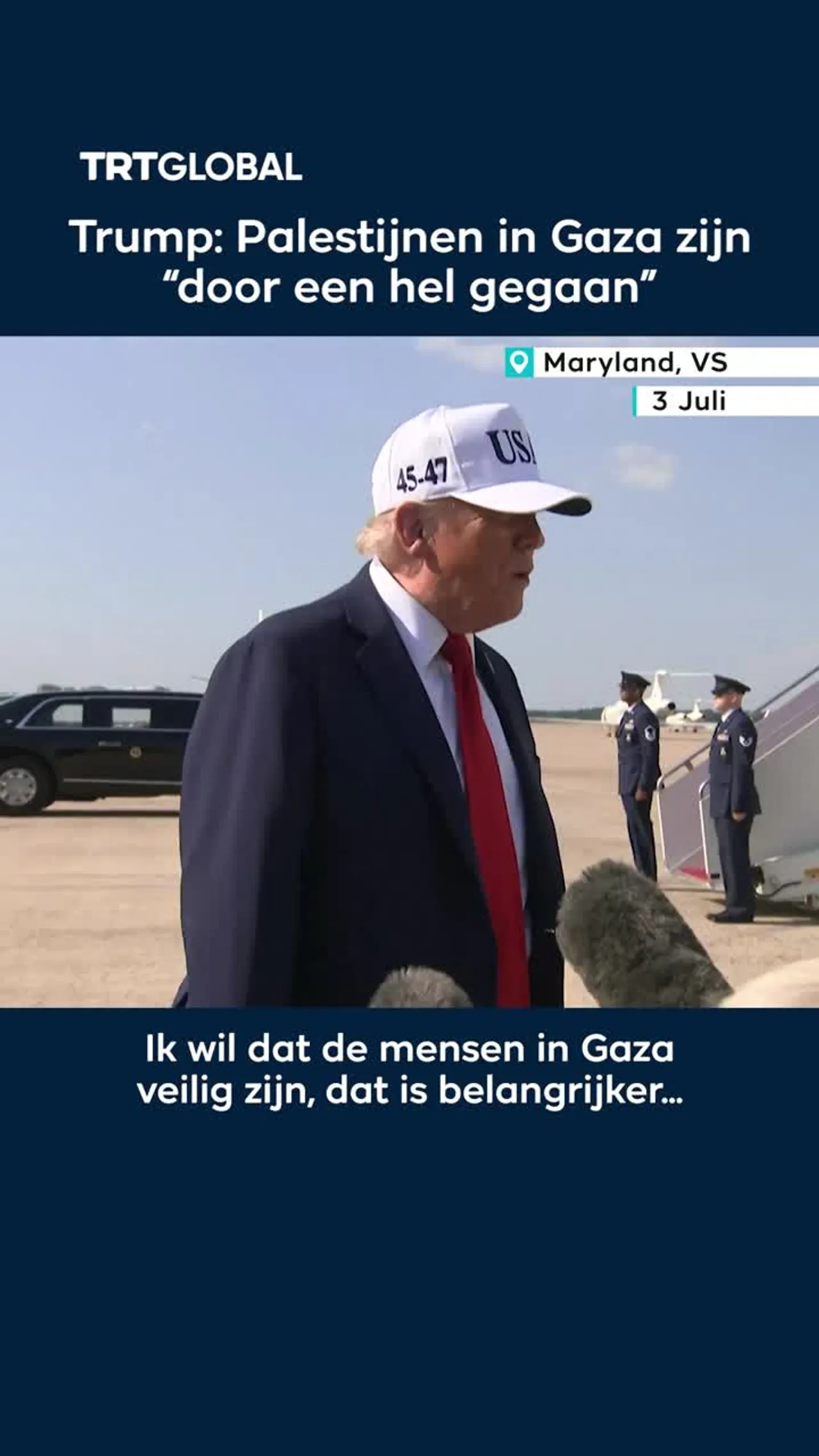 Trump: “Ik wil dat de bevolking van Gaza veilig is”