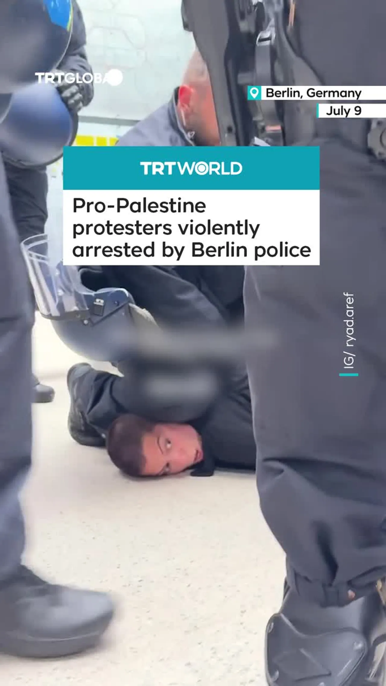 Berlin police violently arrests pro-Palestine protesters